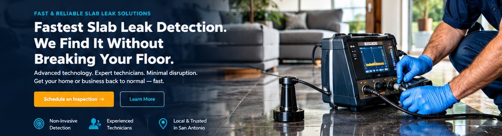 Acoustic leak-detection equipment on a polished tile floor.
